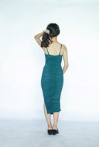 Emerald Green Bustier Stretch Midi Dress