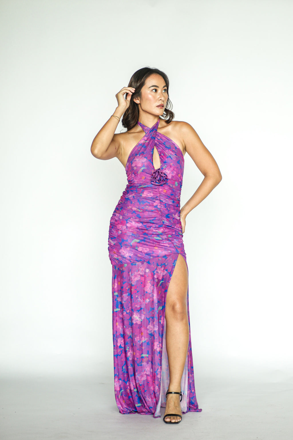 Purple Floral Maxi Dress
