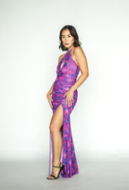 Purple Floral Maxi Dress
