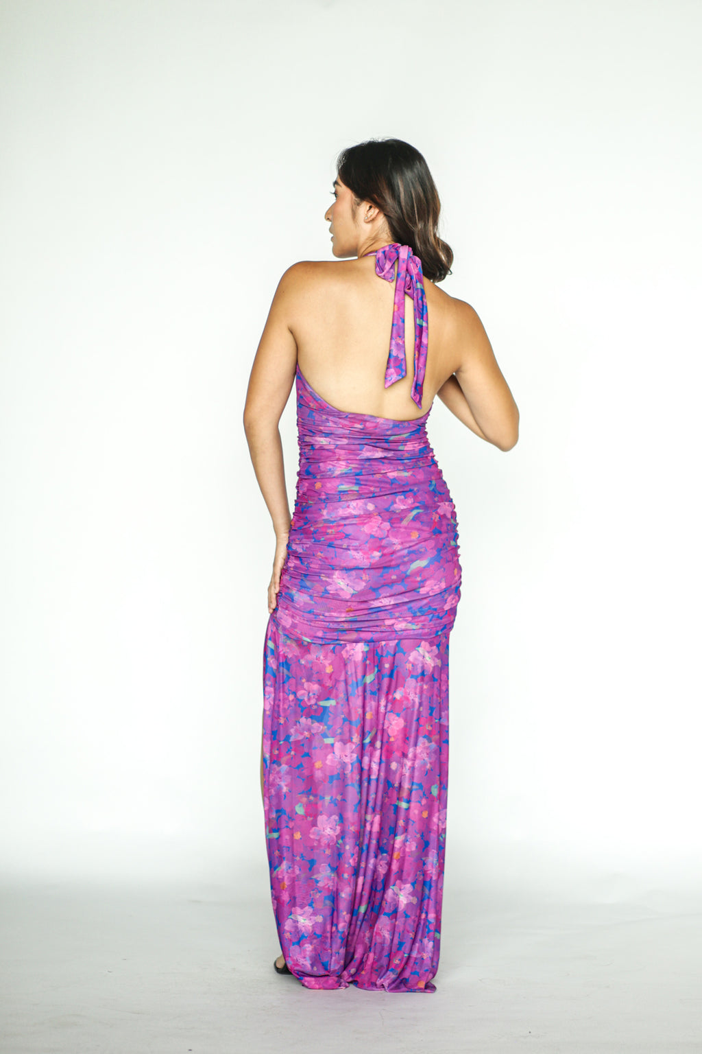 Purple Floral Maxi Dress