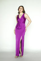 Violet Bow Maxi Dress