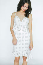 White Checkered Top and Skirt Co-ords