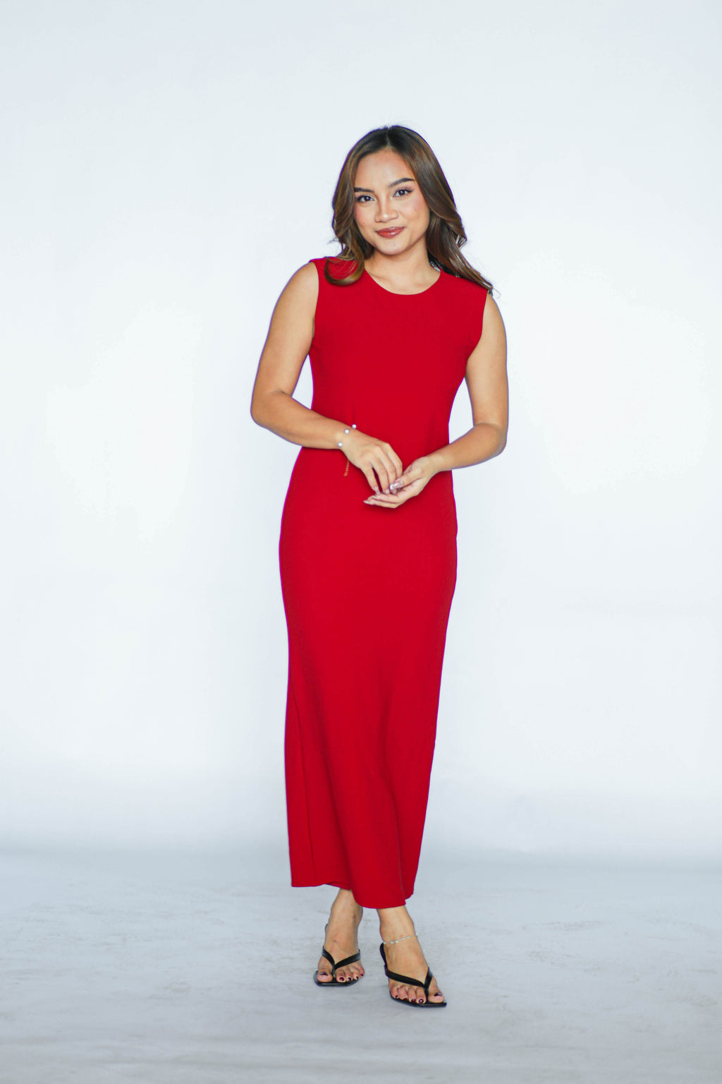 Red Maxi Shift Dress