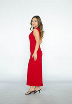 Red Maxi Shift Dress