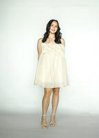 Off White Bow Mini Dress