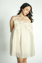 Off White Bow Mini Dress