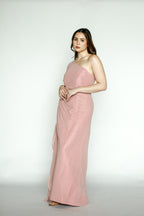 Asymmetrical Draped Pink Dress