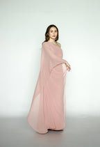 Asymmetrical Draped Pink Dress