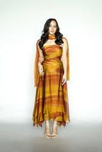 Sunset Midi Dress with Scarf