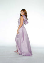 Mauve One-Sided Bow Gown