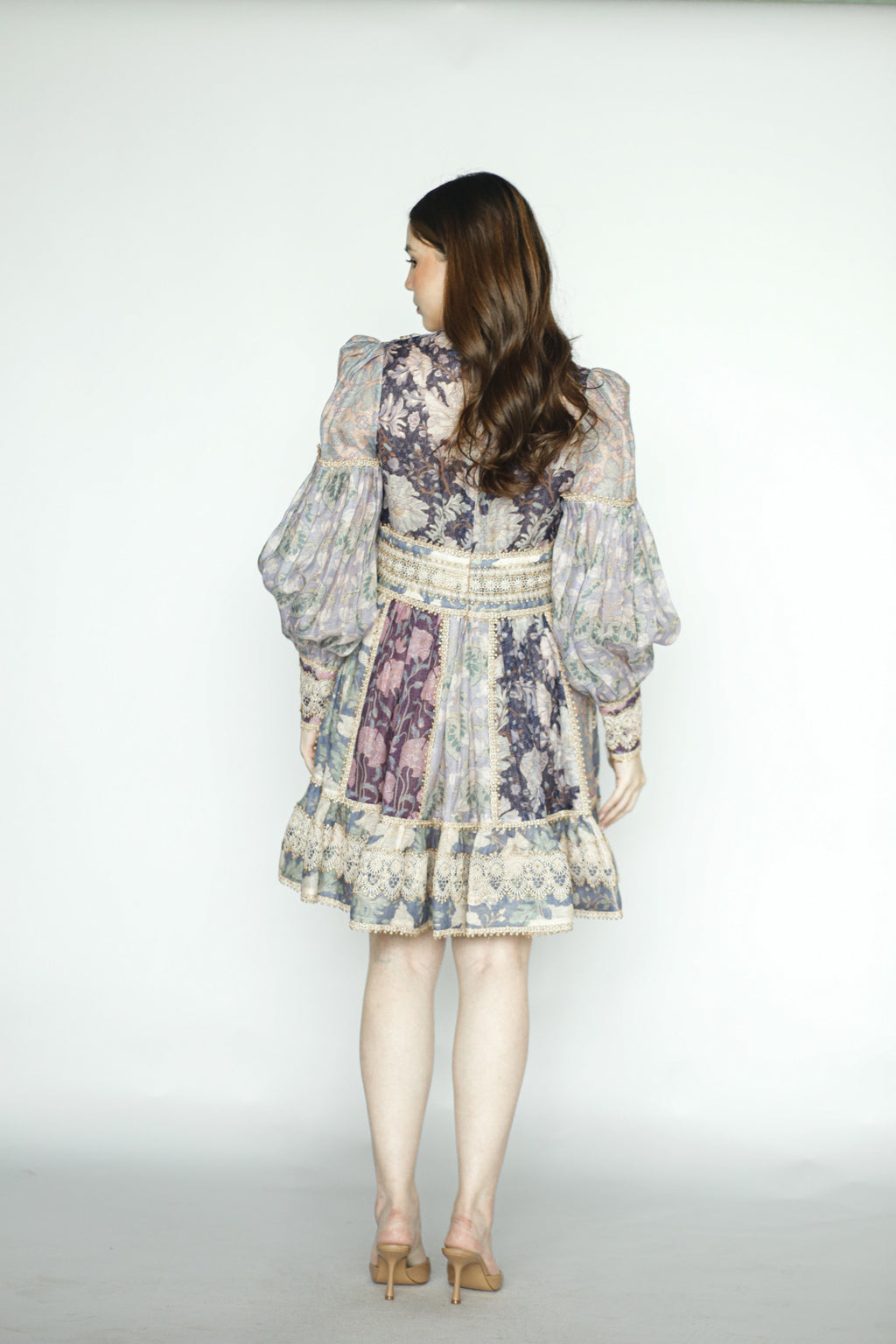 Blue Purple Floral Mini Dress