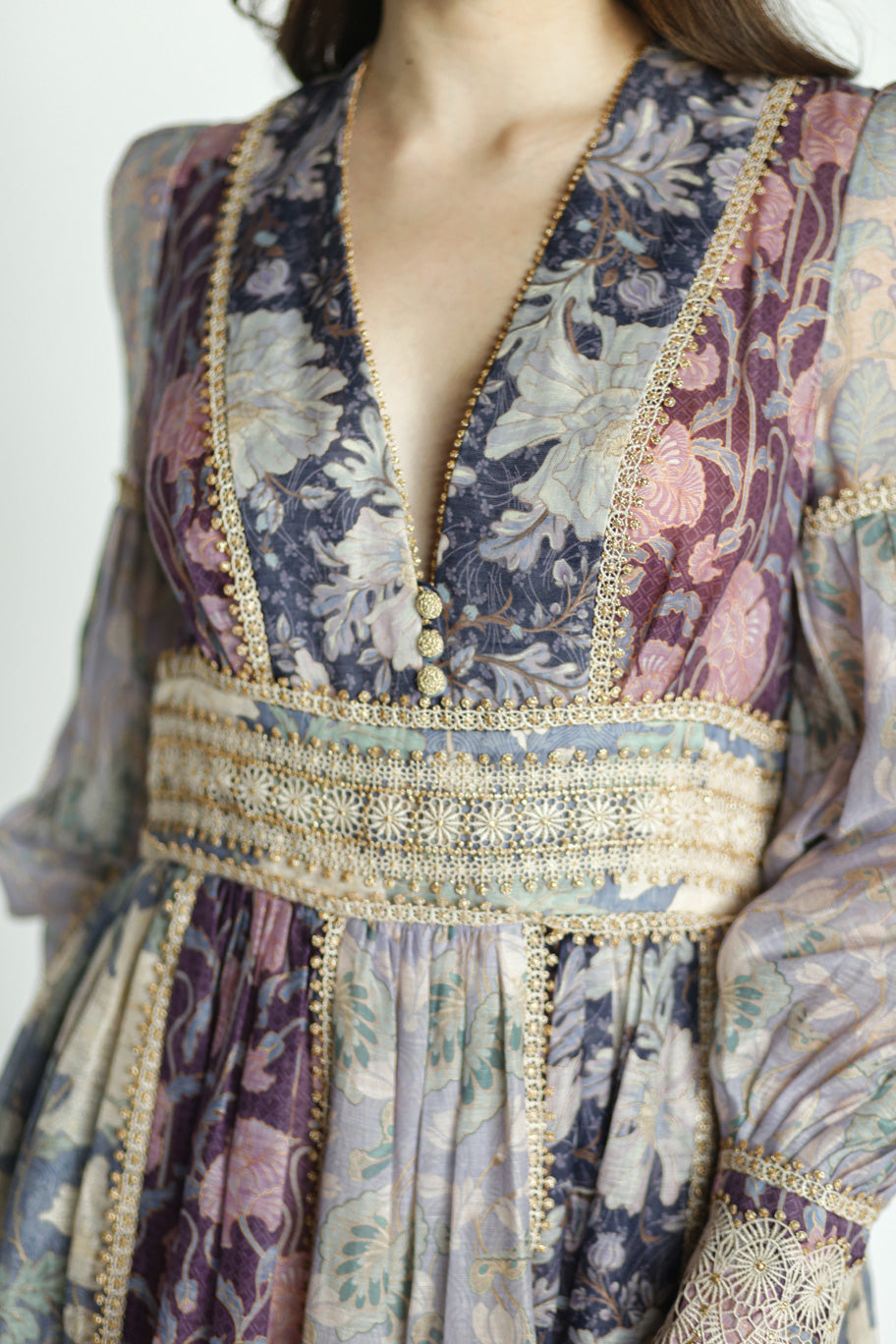 Blue Purple Floral Mini Dress