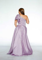 Mauve One-Sided Bow Gown
