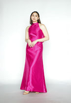 Fuschia Halter Maxi Dress