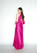 Fuschia Halter Maxi Dress