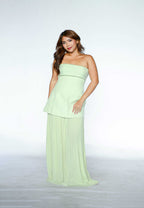 Mint Green Pleated Maxi Dress