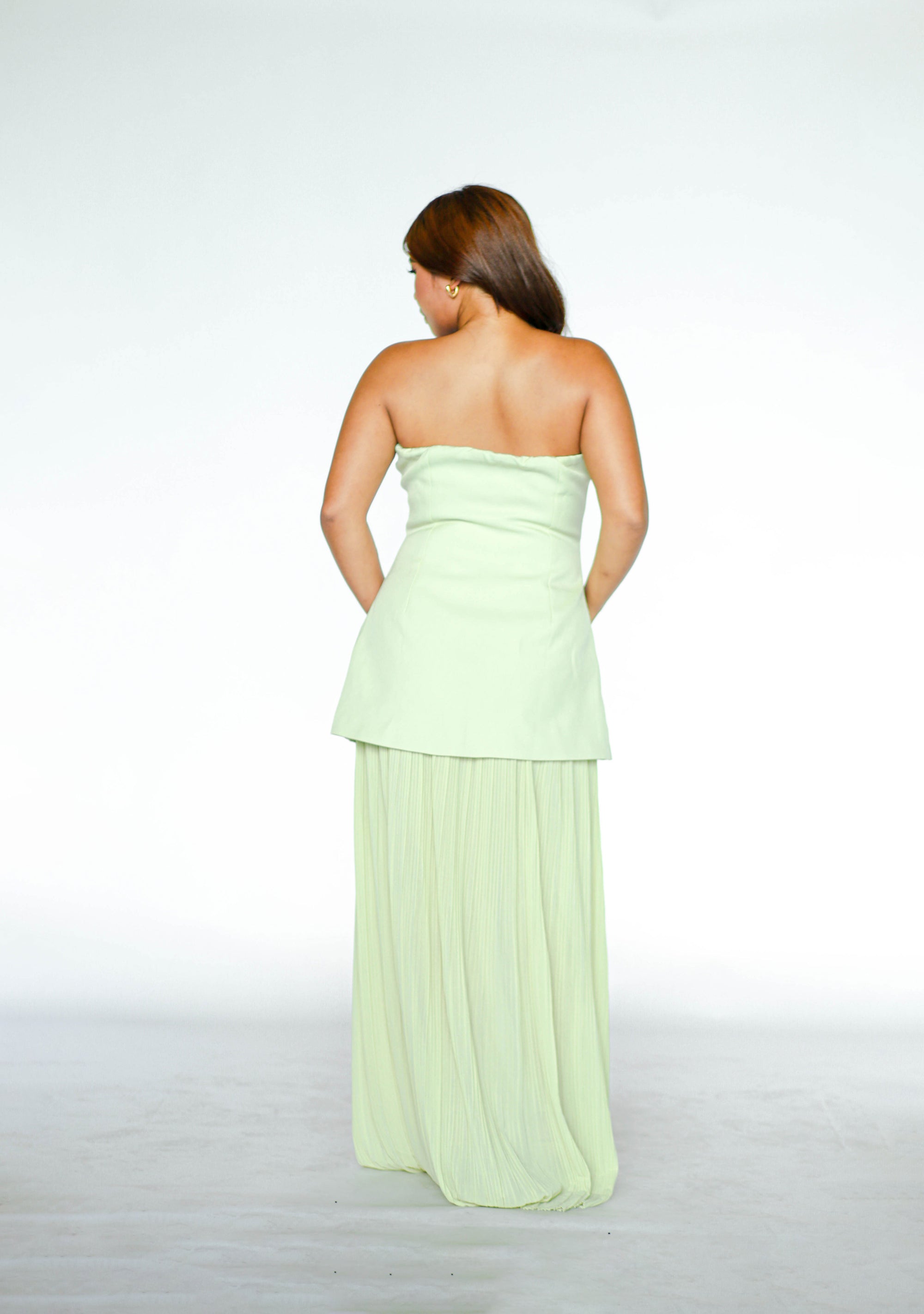 Mint Green Pleated Maxi Dress