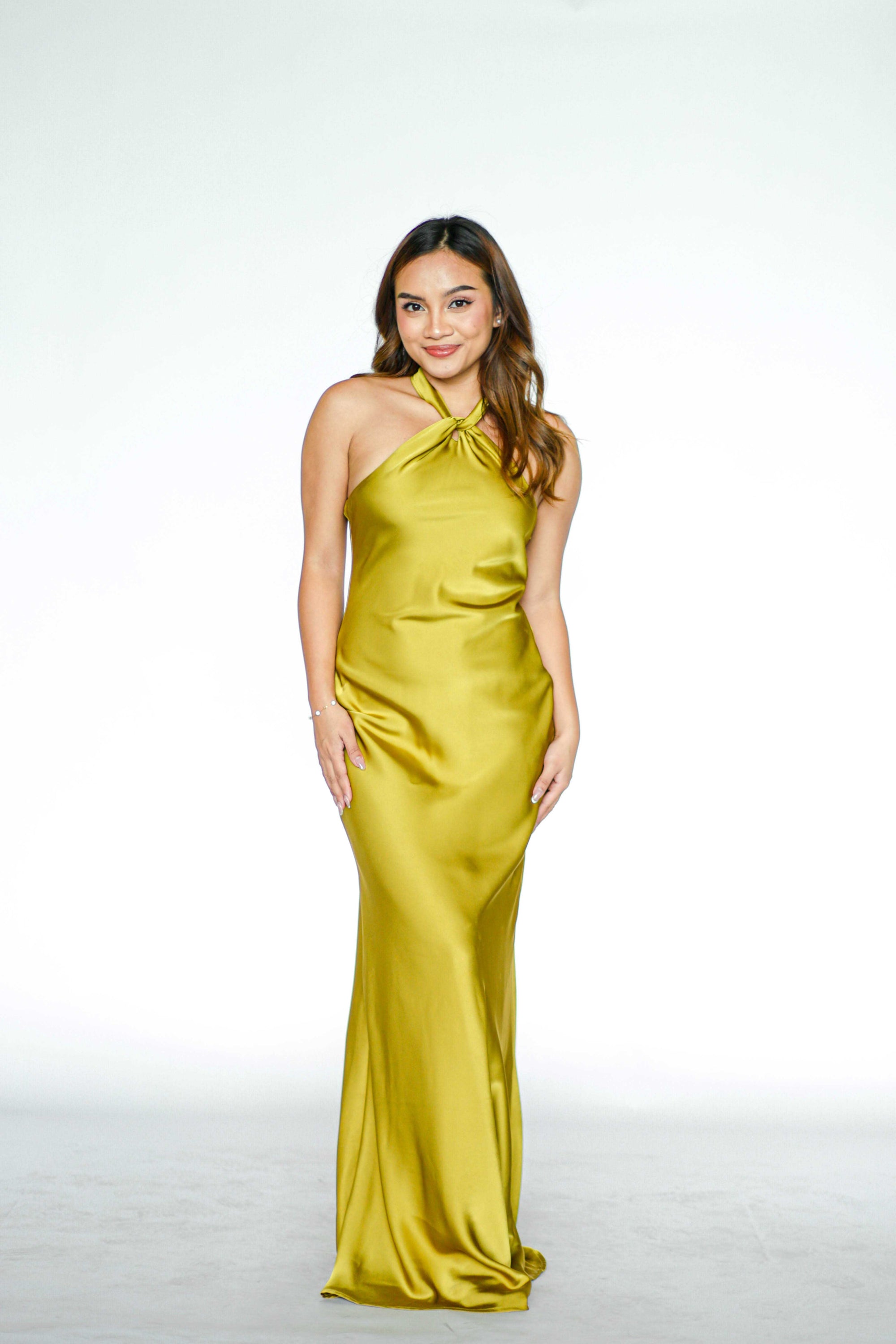 Olive Green Halter Maxi Dress