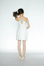 White Linen Mini Fringe Dress