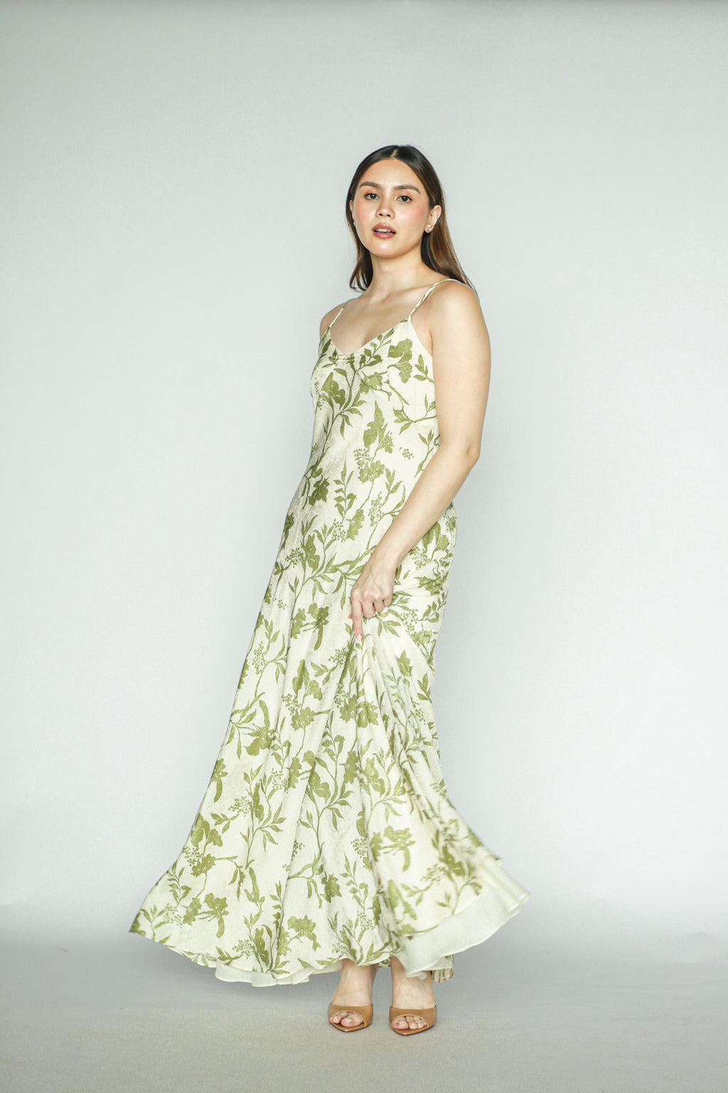 Green Floral Maxi Dress