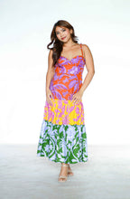 Floral Multicolor Tiered Midi Dress