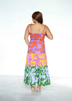 Floral Multicolor Tiered Midi Dress