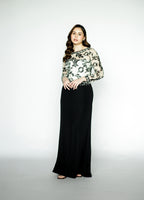 Black and White Lace Floral Gown