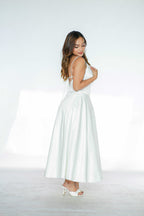 White Midi A-line Dress