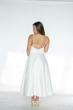 White Midi A-line Dress