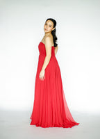 Empire Cut Red Tube Maxi Dress