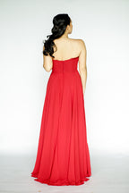 Empire Cut Red Tube Maxi Dress