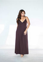 Brown Maxi Open Back Dress