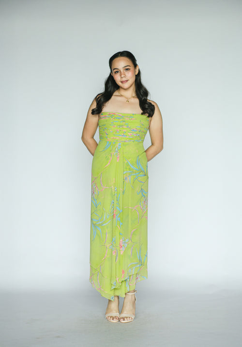 Apple Green Floral Dress
