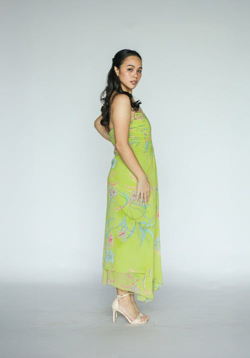 Apple Green Floral Dress