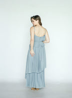 Dusty Blue Pleated Dress