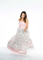 Tube Tulle Floral Formal Gown