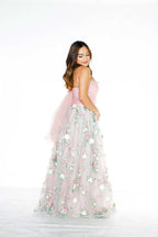 Tube Tulle Floral Formal Gown
