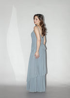 Dusty Blue Pleated Dress