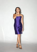 Violet Mini Dress With a Detachable Asymmetrical Skirt