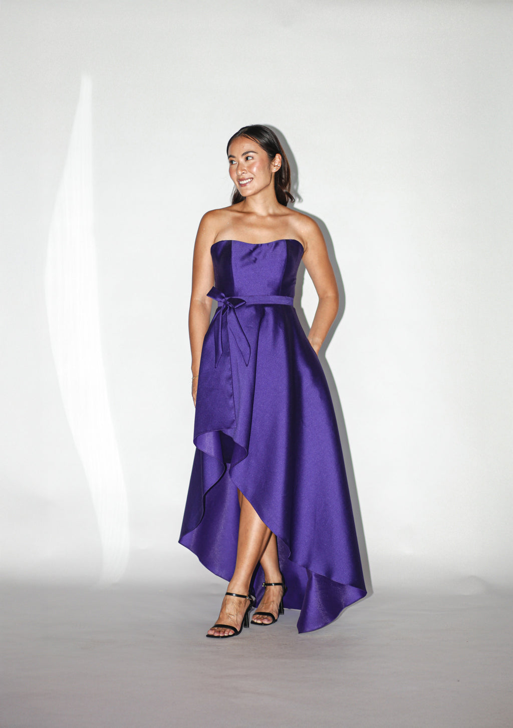 Violet Mini Dress With a Detachable Asymmetrical Skirt