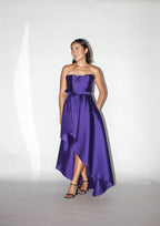 Violet Mini Dress With a Detachable Asymmetrical Skirt