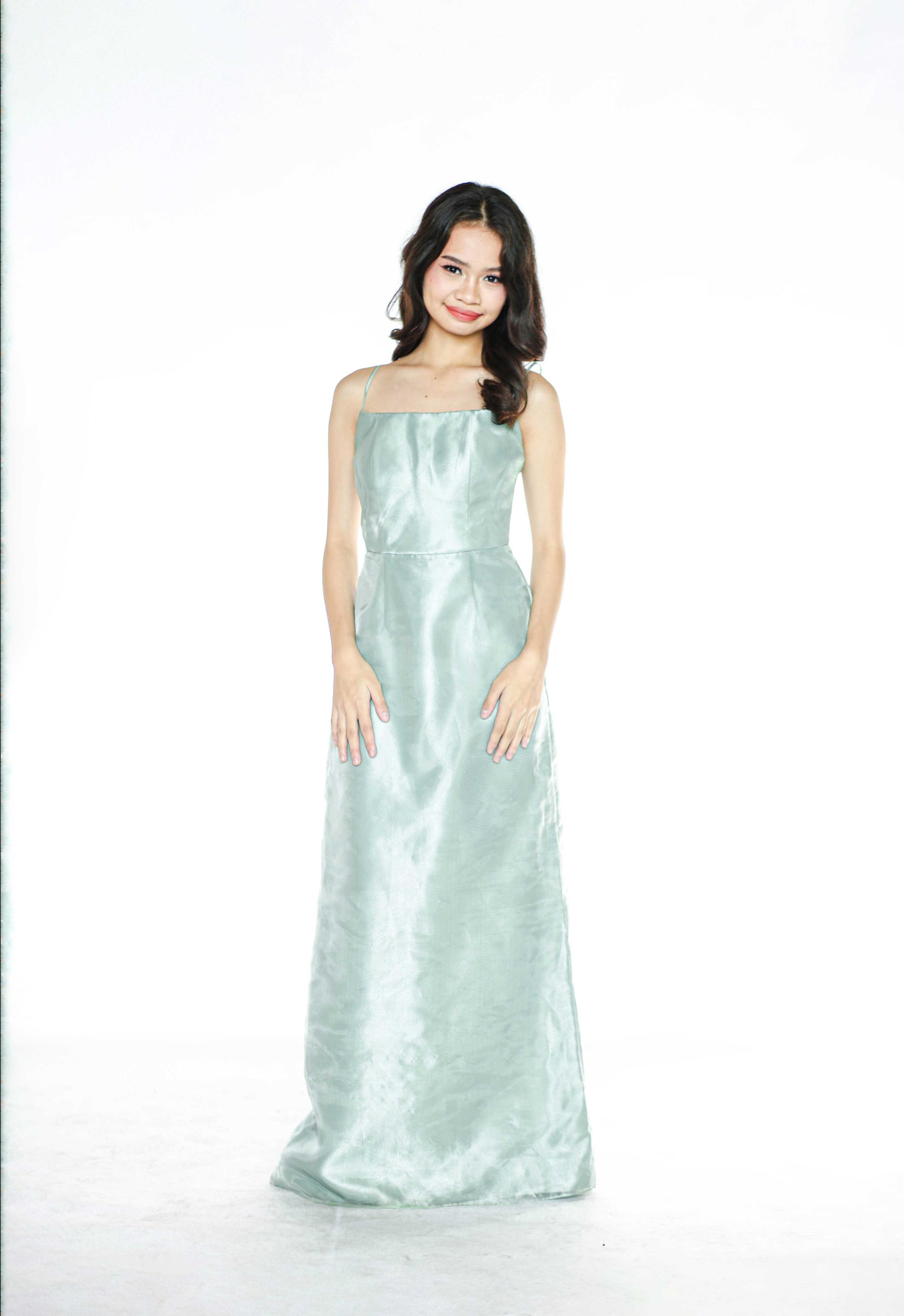 Sage Green Spaghetti Maxi Dress