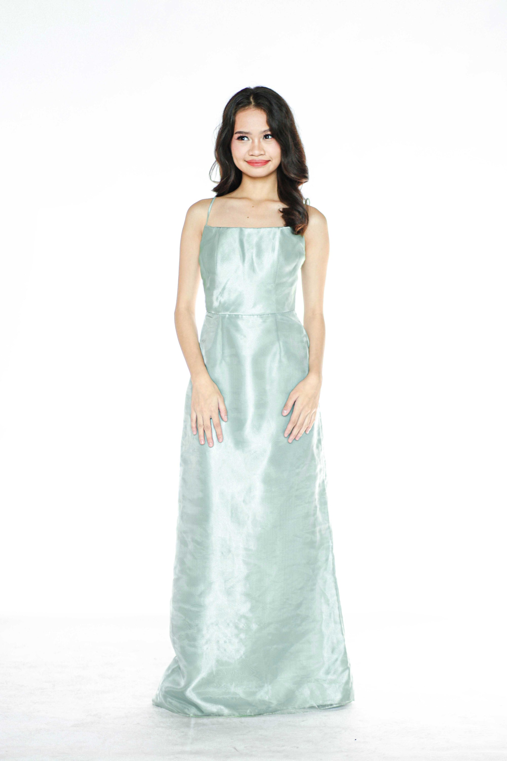 Sage Green Spaghetti Maxi Dress