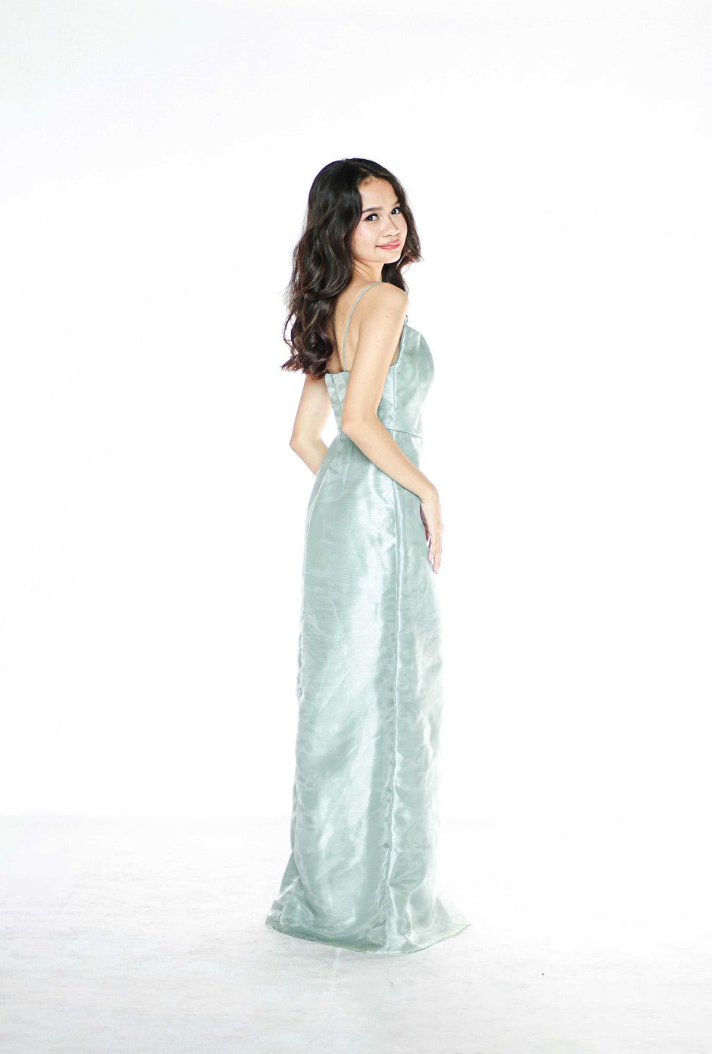 Sage Green Spaghetti Maxi Dress