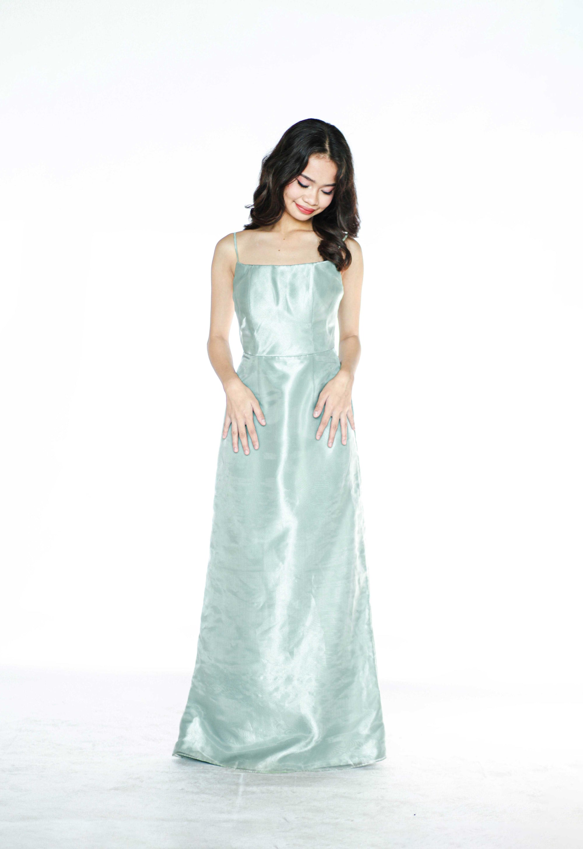 Sage Green Spaghetti Maxi Dress