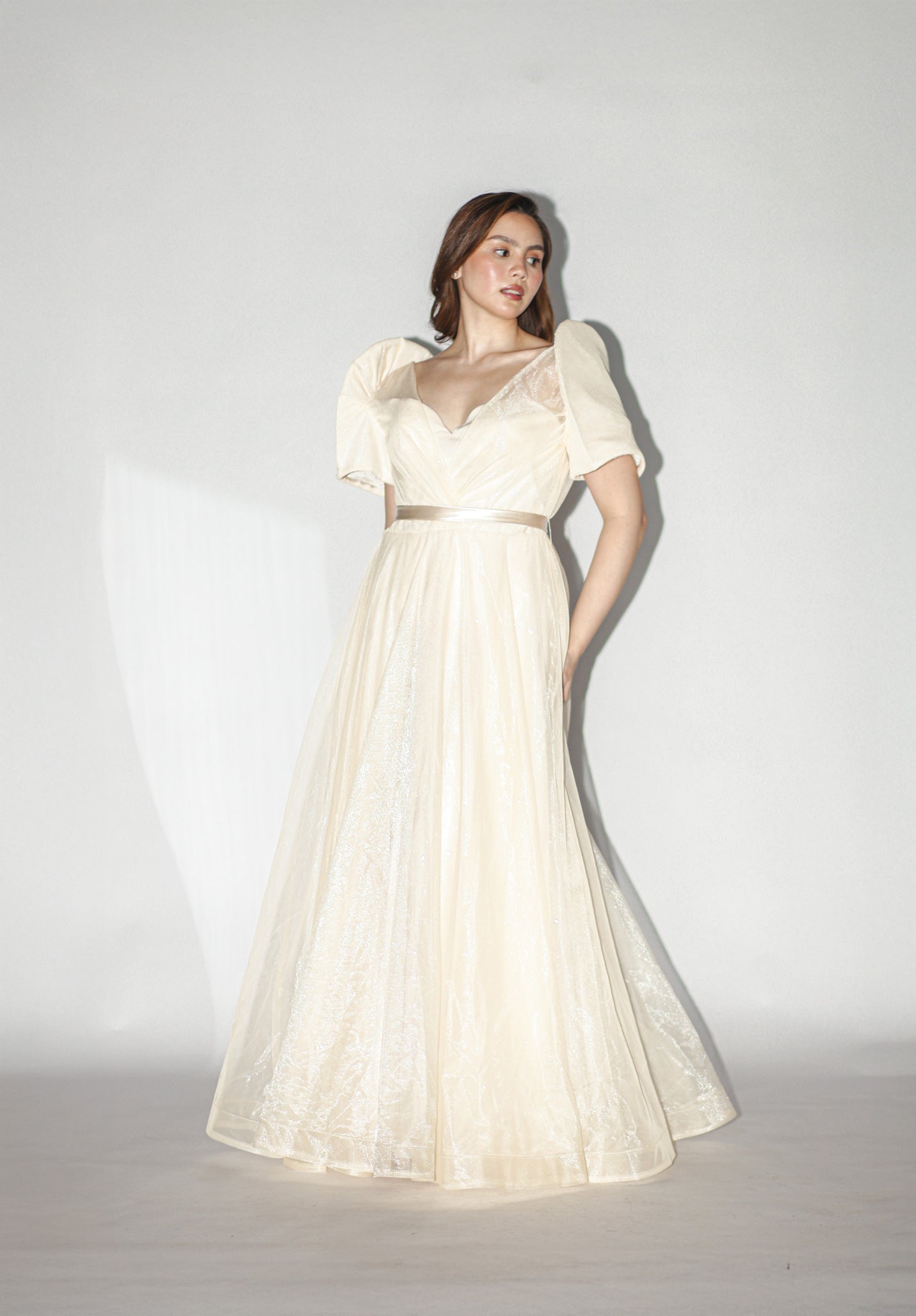 cream filipiniana dress Ria Amore Midi Filipiniana Dress: Modern Elegance