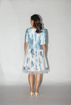 Blue Embellished Top and Floral Skirt