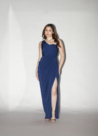 Asymmetrical Royal Blue Dress