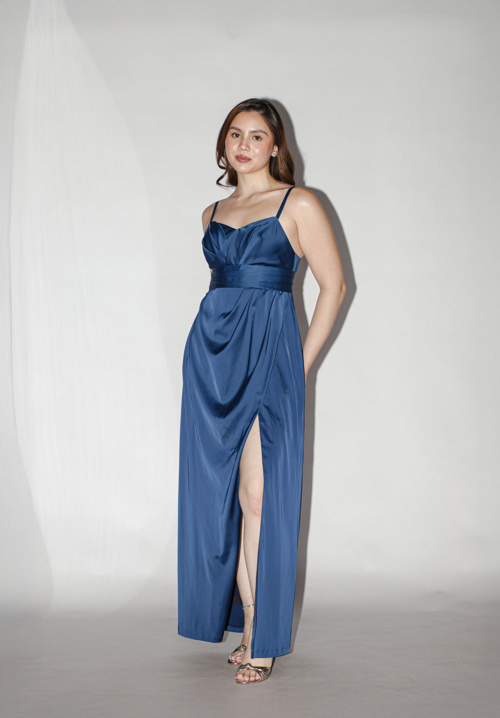 Royal Blue Sleeveless Maxi With Slit