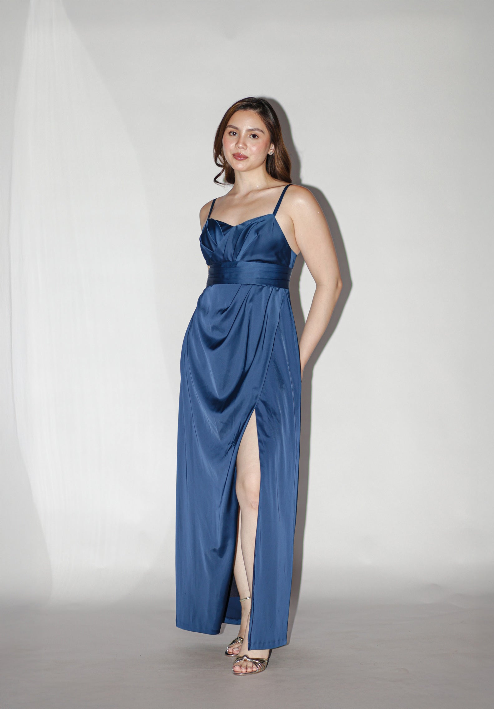 Royal Blue Sleeveless Maxi With Slit
